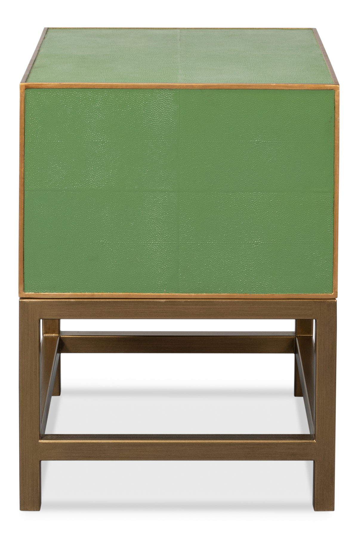 Gideon Shagreen Side Table  Watercress, by Sarreid, 1'6" length x 1'10" width x 2' height View 4