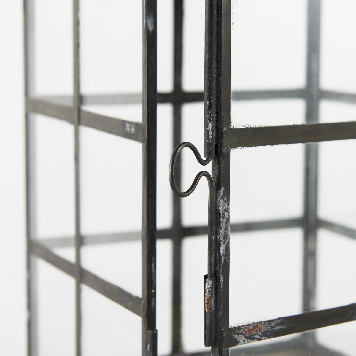 Gamfield   Small Black Metal and Glass Lantern, Lighting by Mercana, 6.1" length x 6.1" width x 10.63" height View 11