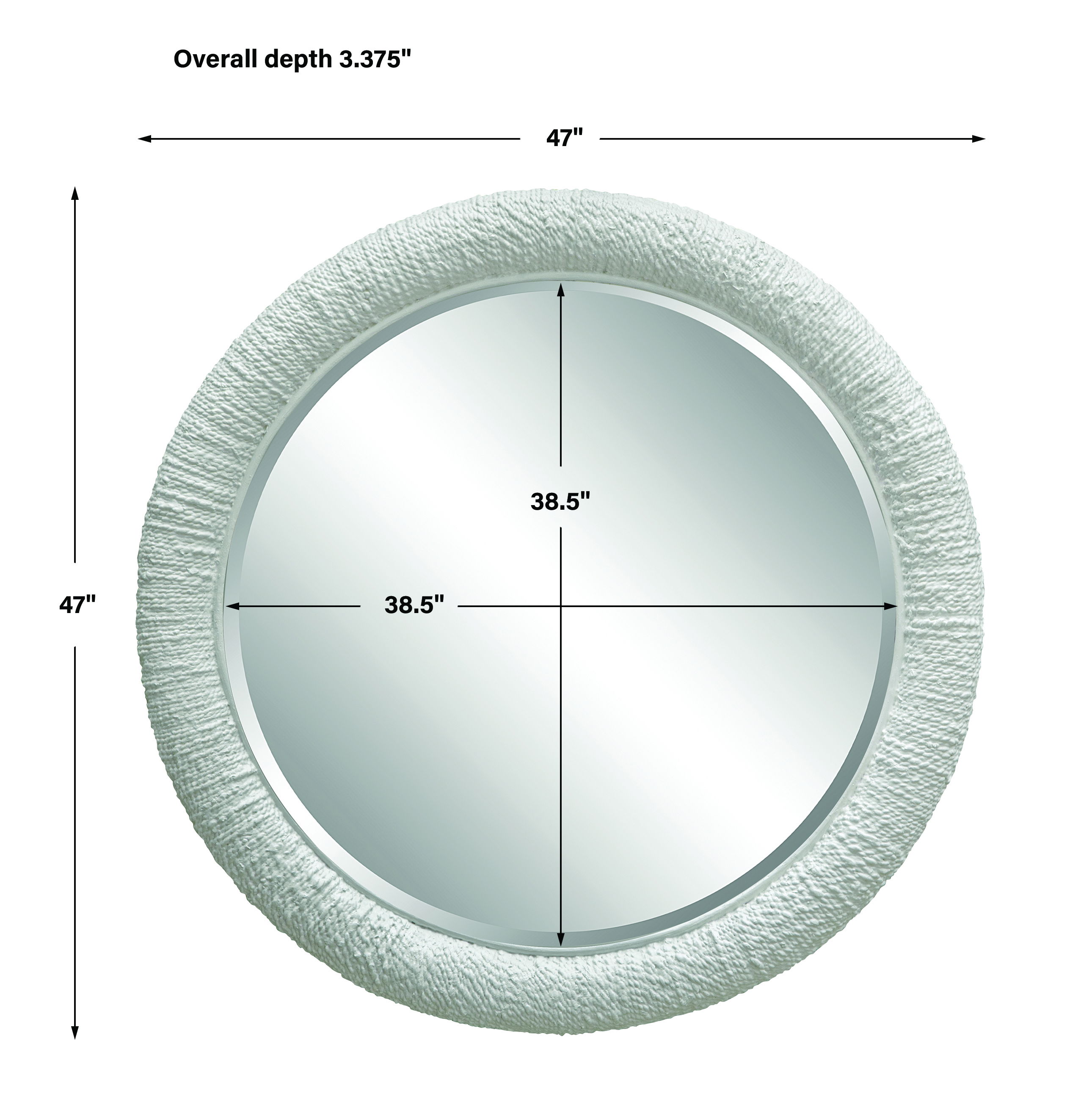 Mariner White Round Mirror large image 