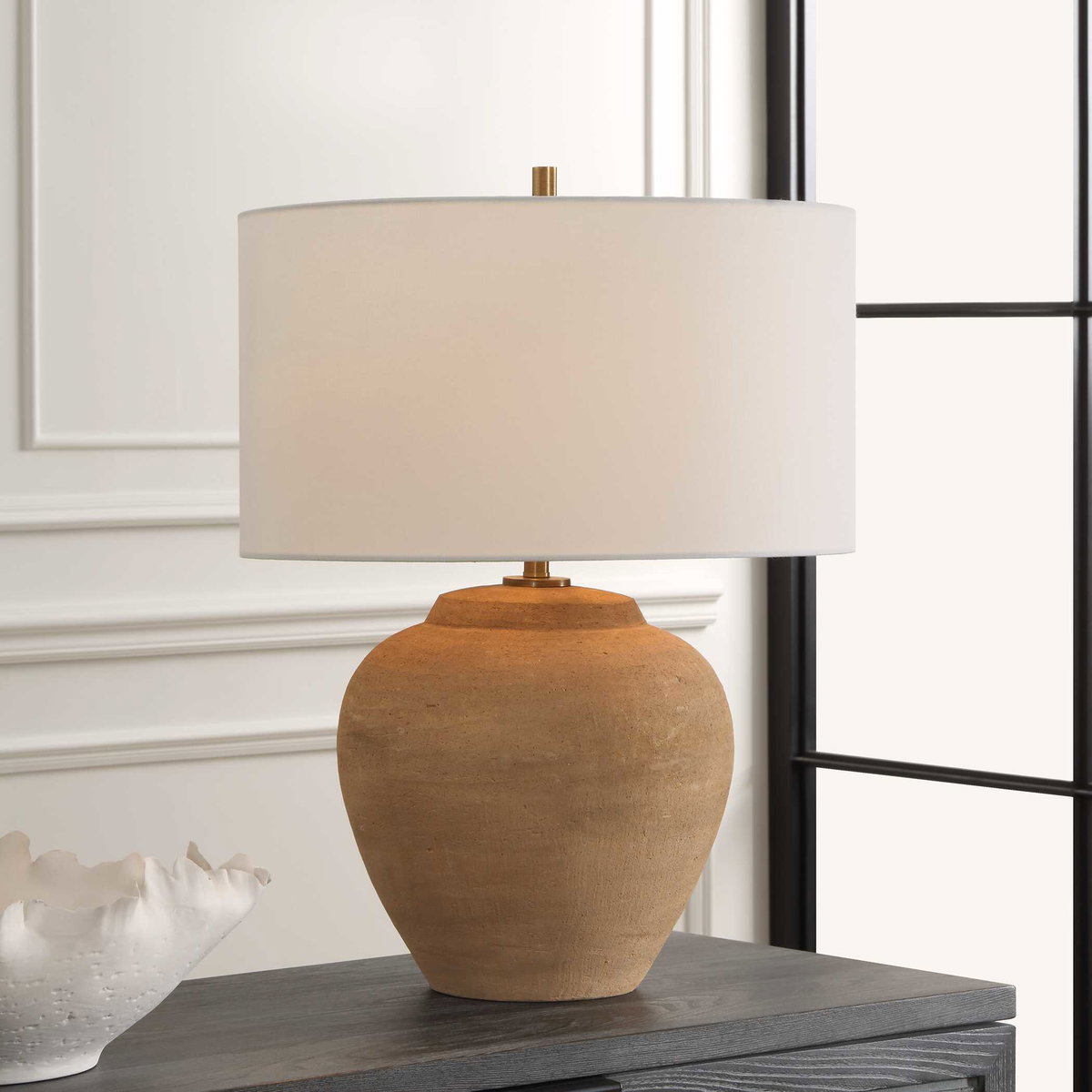 Treviso Terracotta Table Lamp, by Uttermost, 1'6" width x 2' height x 1'6" depth View 2
