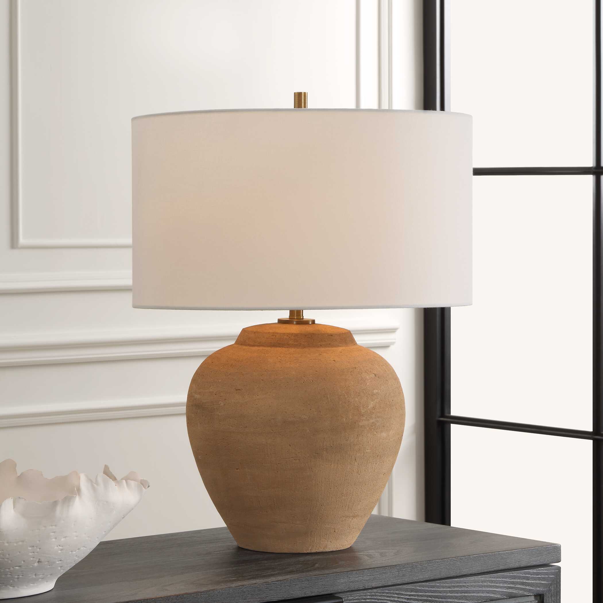 Treviso Terracotta Table Lamp, by Uttermost, 18" width x 24" height x 18" depth View 2