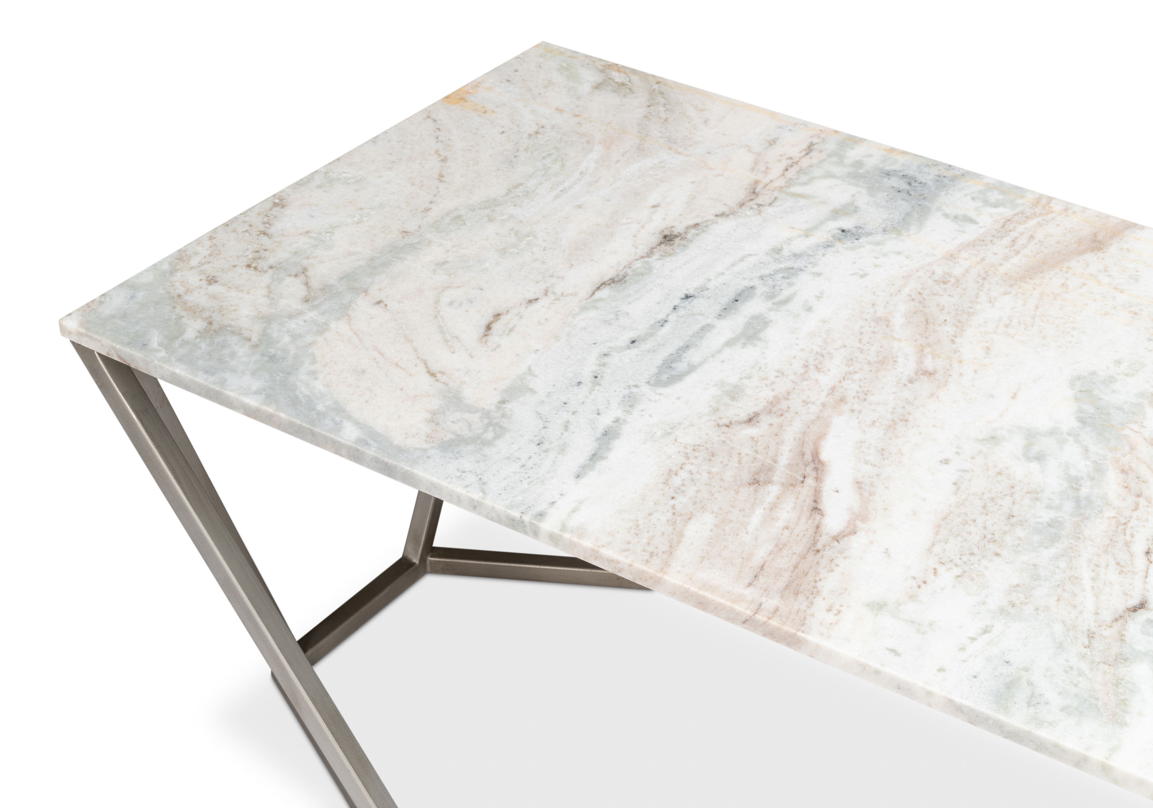 Trapezoid Coffee Table  Marble Top large image 