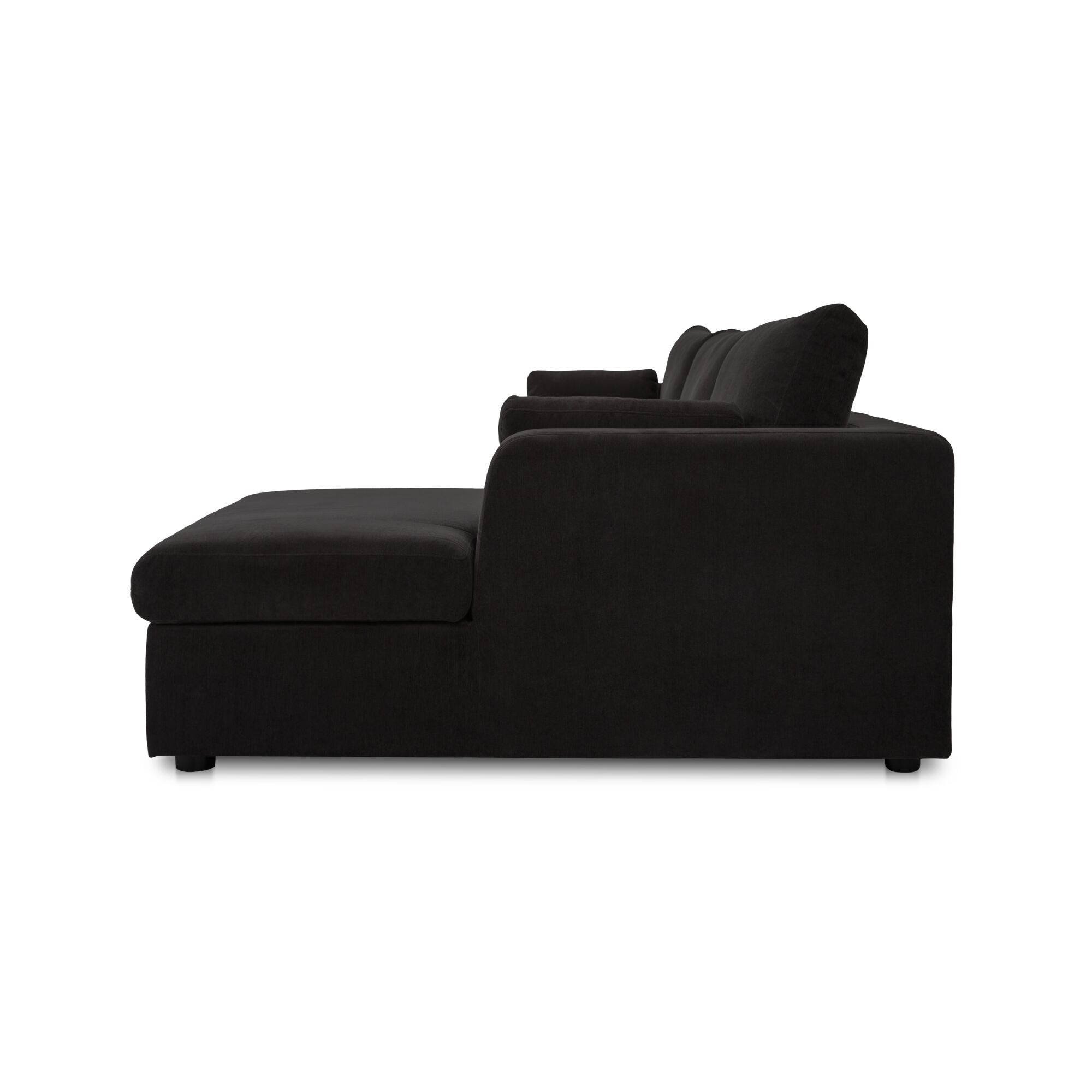 Burrow Sleeper Sectional With Storage Chaise Black Right, Sectional Sofa by Moe's Home, 115.75" width x 32.68" height x 61" depth View 4