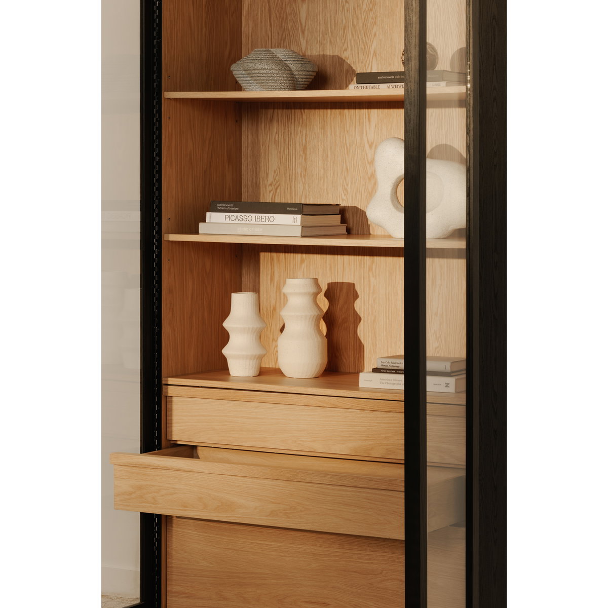 Charlotte Tall Cabinet Black, Cabinets & Sideboard by Moe's Home, 40" width x 80" height x 18.85" depth View 16