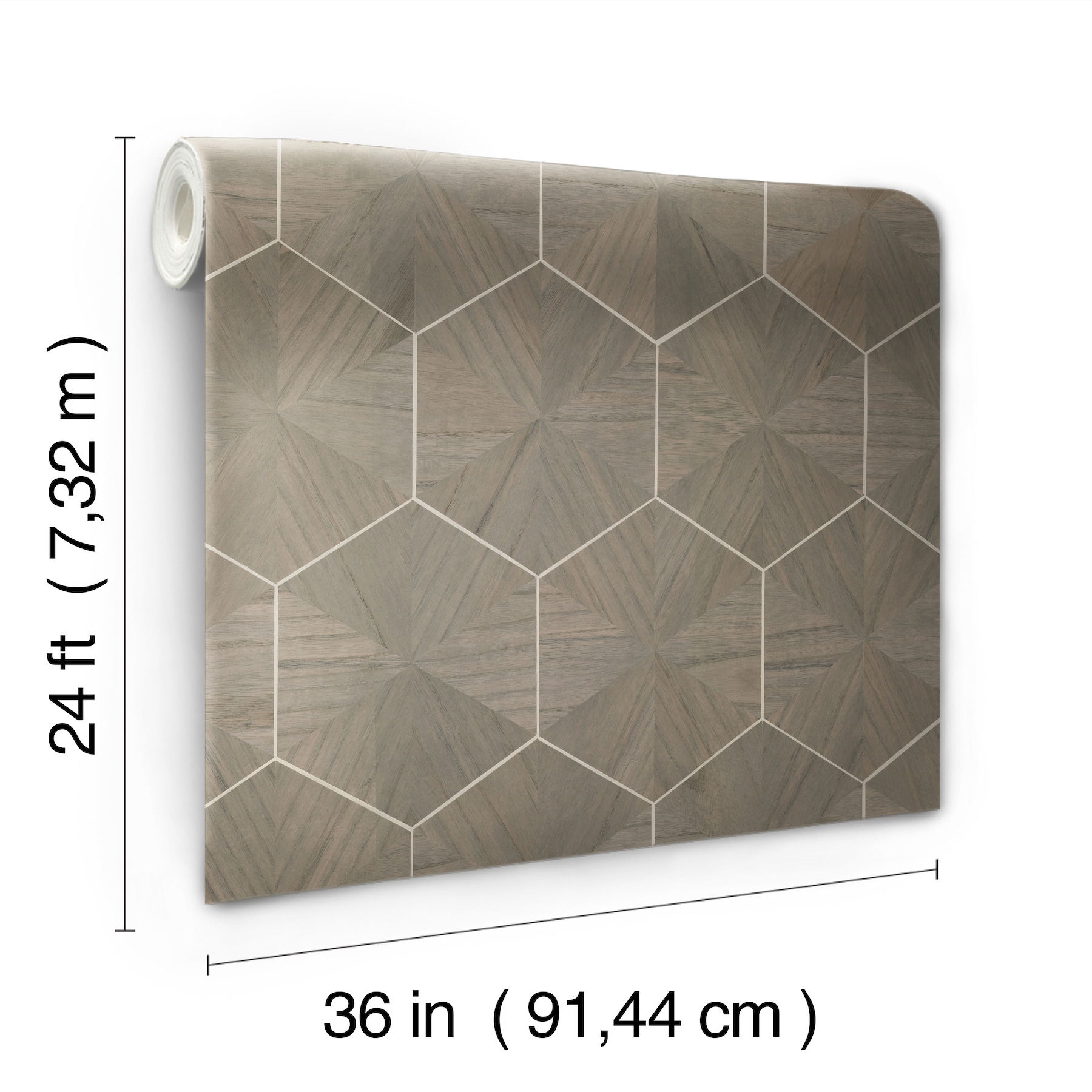 Hexagram Wood Veneer Caper Wallpaper large image 