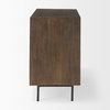 Grace  Medium Brown Wood with Black Metal Frame 3 Drawer Accent Cabinet, Cabinets & Chest by Mercana, 35.5" length x 18" width x 31" height thumbnail 6