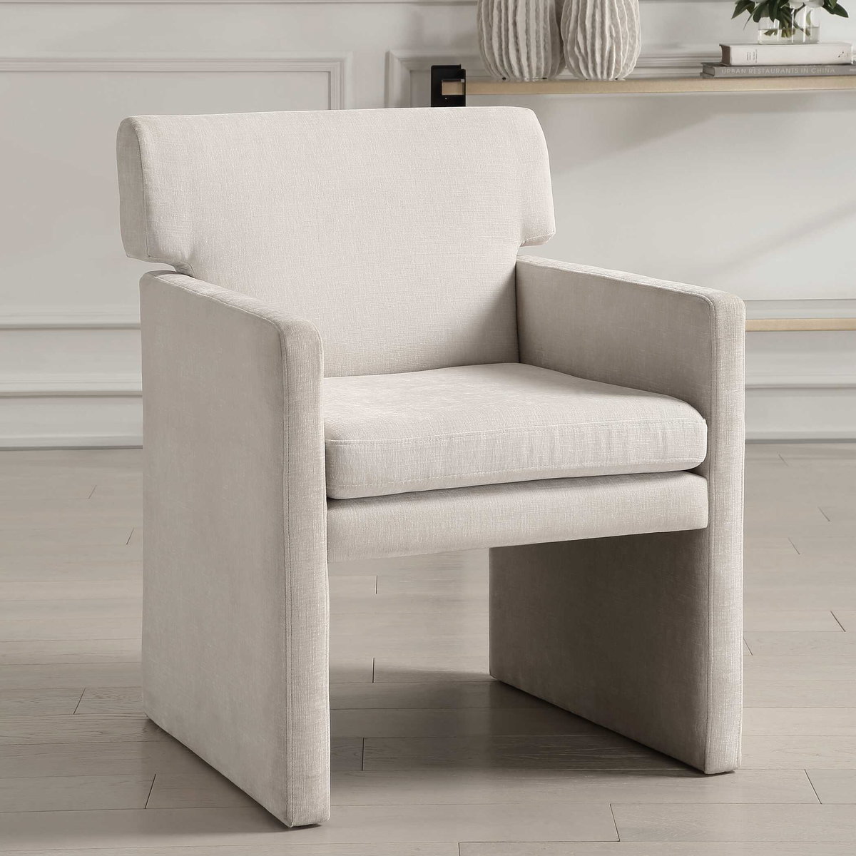 Colette Ivory Dining Chair, by Uttermost, 24" width x 32.5" height x 26.5" depth View 4