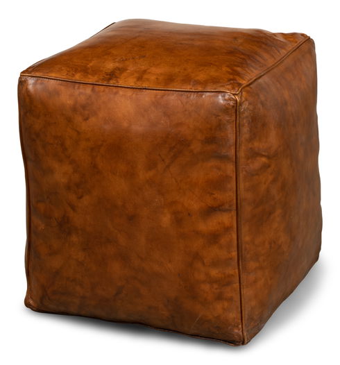 Sunday Afternoon Leather Cube,Natural