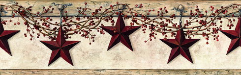 Hanging Star Off White & Khaki Border