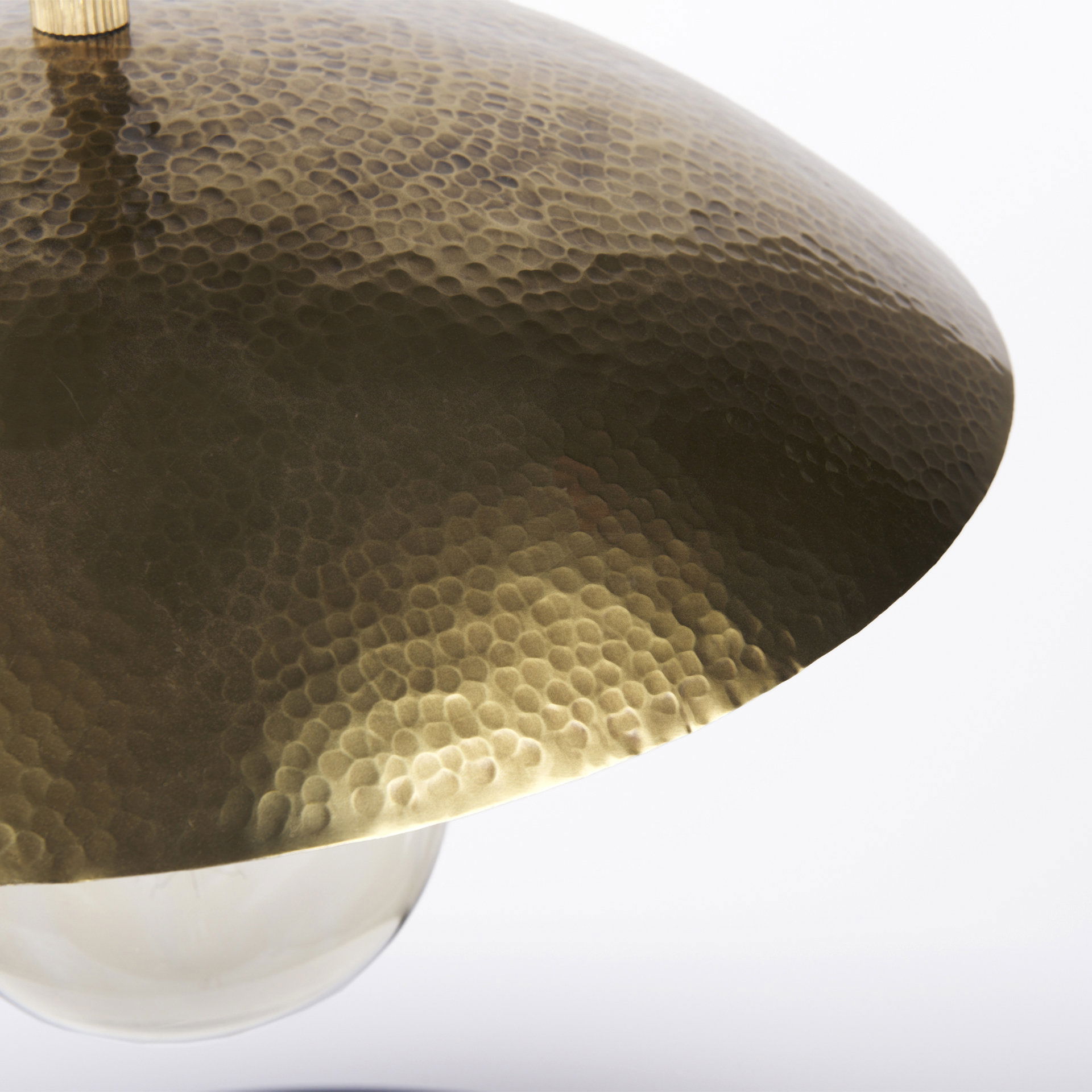 Garnet 13L x 13W Gold Hammered Metal Pendant Light large image 