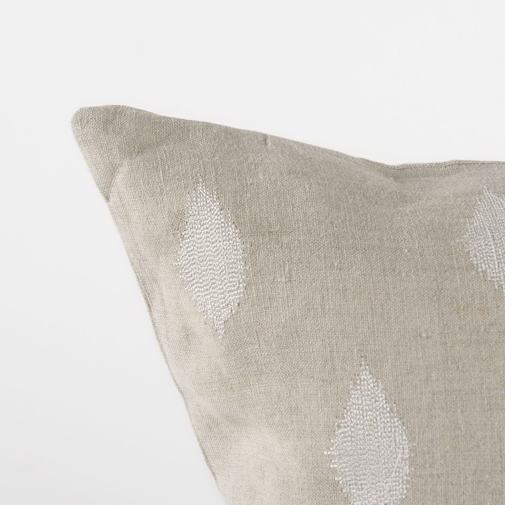 Enya 18L x 18W Beige and Cream Fabric Patterned Decorative Pillow Cover large image 