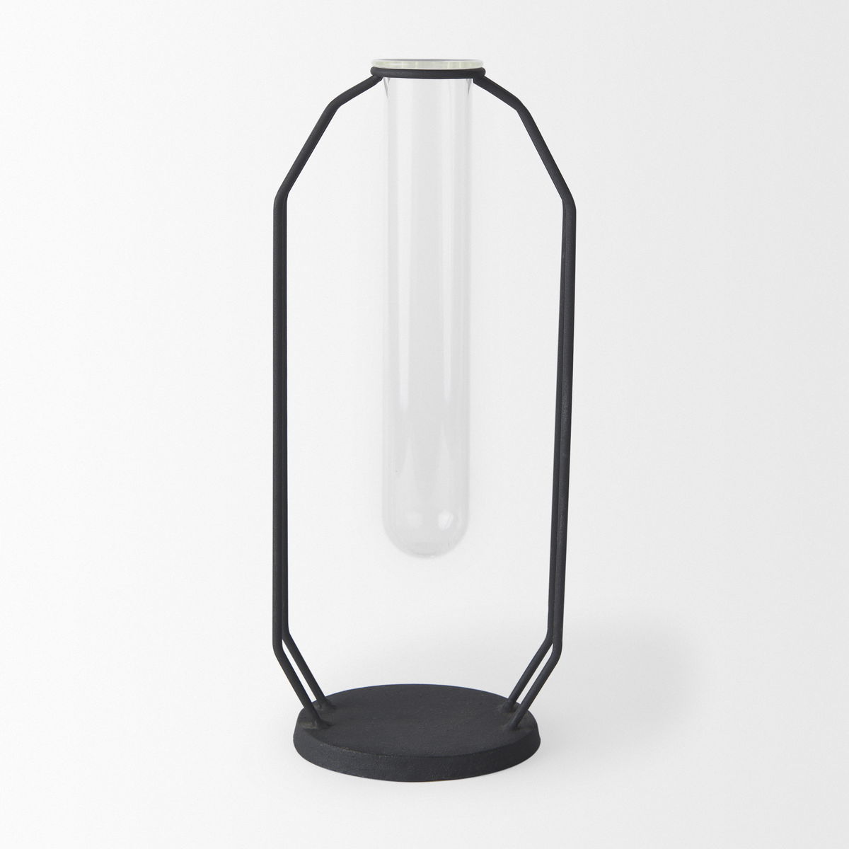 Aria 4.5L x 3.9W x 11.0H Metal and Glass Holder Object, Decorative Object by Mercana, 4.72" length x 3.94" width x 11.02" height View 5