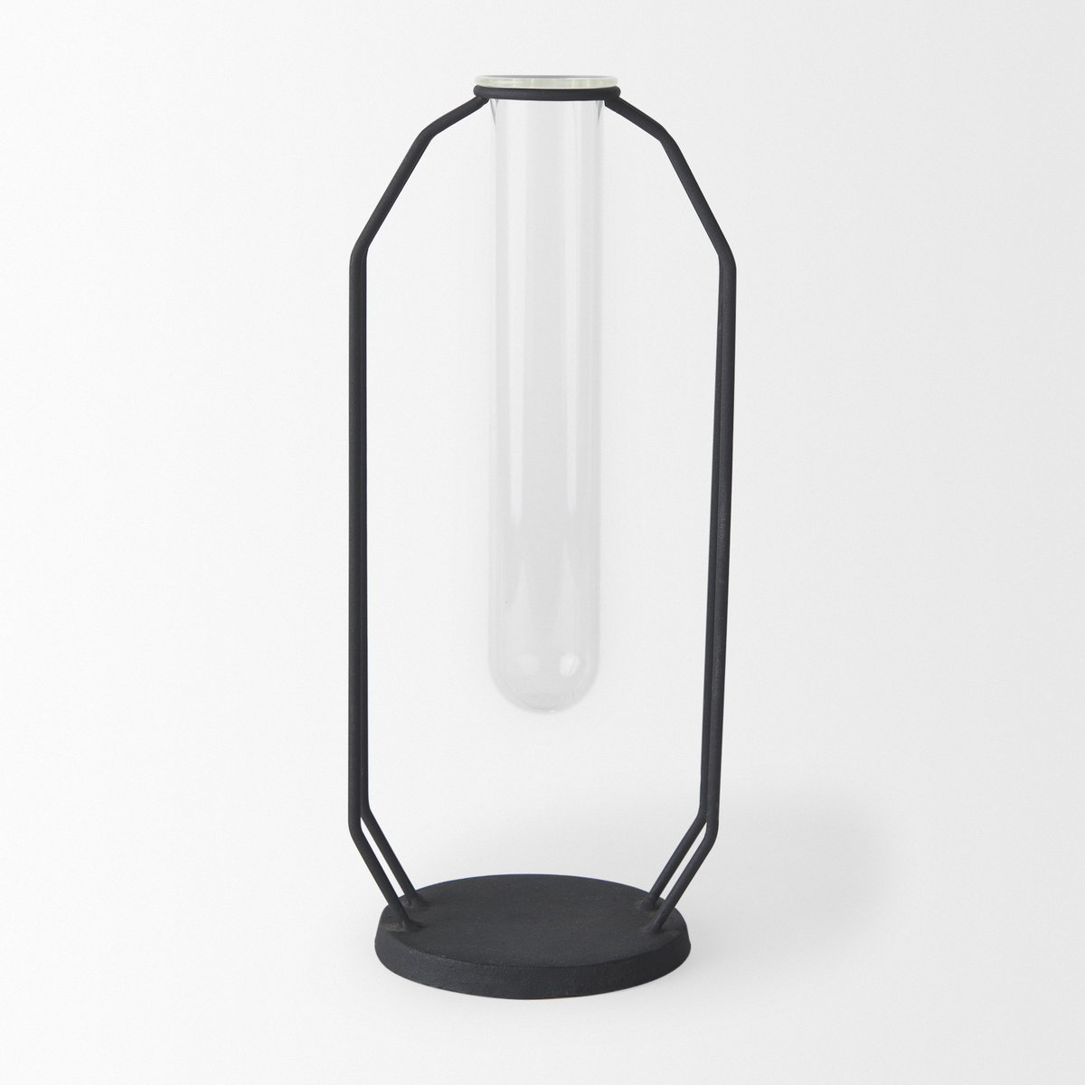 Aria 4.5L x 3.9W x 11.0H Metal and Glass Holder Object, Decorative Object by Mercana, 4.72" length x 3.94" width x 11.02" height View 5