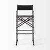 Direttore Backless 44.1in Seat Bar Stool | Black Leather with Black Iron, Counter & Bar Stool by Mercana, 19.3" length x 20" width x 44.1" height thumbnail 2