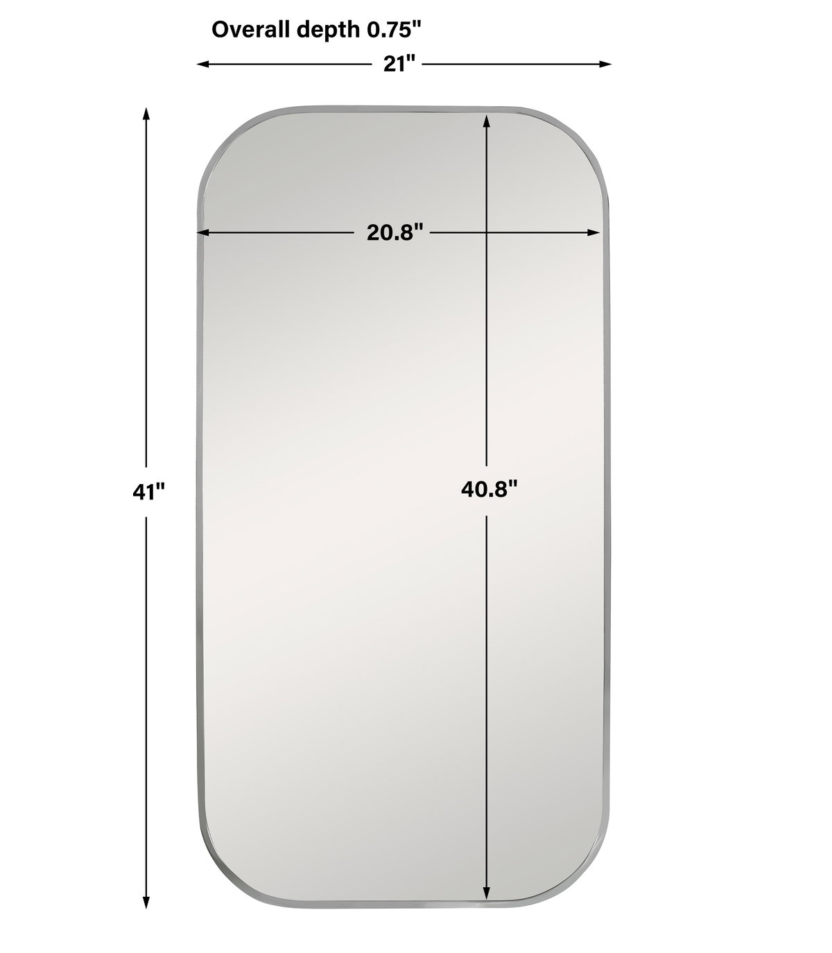 Taft Polished Nickel Mirror, by Uttermost, 21" width x 41" height x 0.75" depth View 3