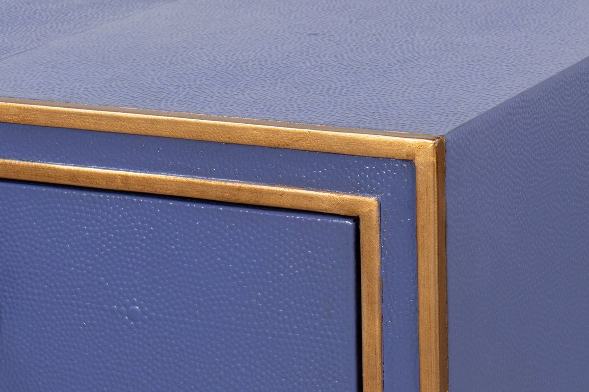 Gabriella Shagreen Desk/Table Marlin Blu, by Sarreid, 2' length x 4' width x 2'6" height View 6