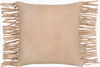 Suede Fringe Accent Pillow, Decorative Pillow by Surya, 20" length x 20" width thumbnail