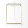 Stella 17L x 17W White Round Marble Top with Gold Base Accent Table, Side & End Table by Mercana, 16.5" length x 16.5" width x 23" height thumbnail 5