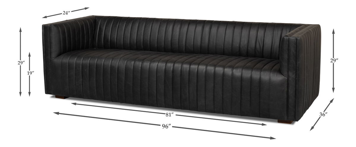 Everett Sofa, by Sarreid, 3' length x 8' width x 2'5" height View 13