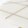 Vivienne   White Marble with Antique Gold Metal Round Small Side Table, Side & End Table by Mercana, 16" length x 16" width x 19" height thumbnail 7
