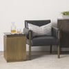 Satima Black Marble with Gold Metal Square Fluted Accent Table thumbnail 2