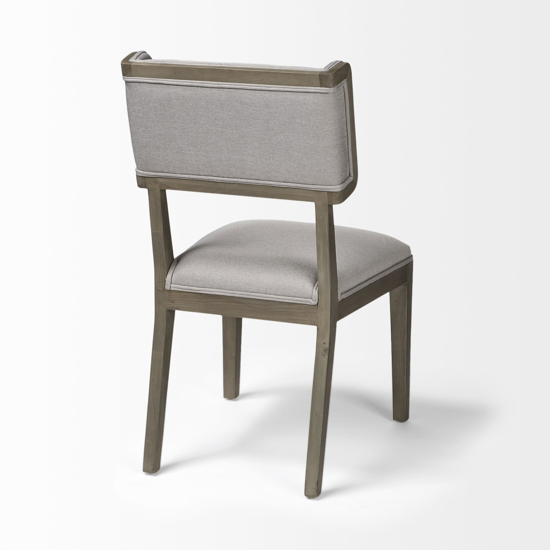 Tenton II Grey Fabric Seat Brown Wood Frame Dining Chair, by Mercana, 23.5" length x 19" width x 36.75" height View 5
