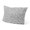Jayne 14x26 Cream with Indigo Print Linen Lumbar Pillow Cover, Decorative Pillow by Mercana, 14" length x 26" width x 0.2" height thumbnail 1