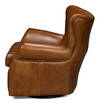 Bugatti Leather Swivel Chair  Cuba Brown, by Sarreid, 2'5" length x 2'8" width x 2'9" height thumbnail 9