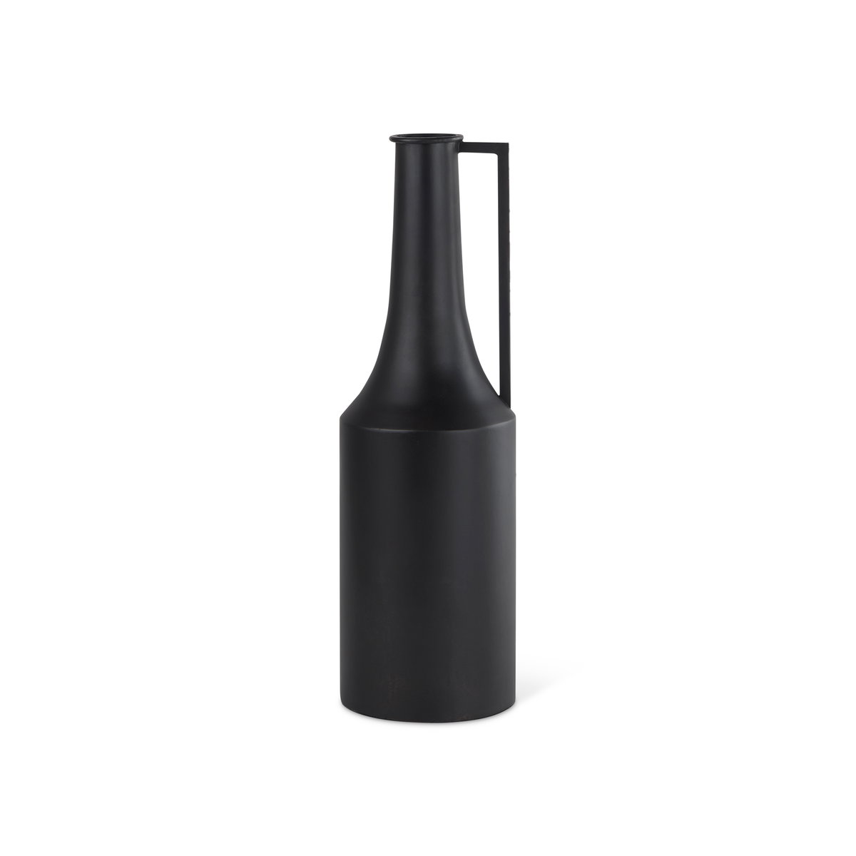 Aubrey Medium 18.0H Black Iron Flower Jug Vase, Decorative Jar by Mercana, 5.5" length x 5.5" width x 18" height View 1
