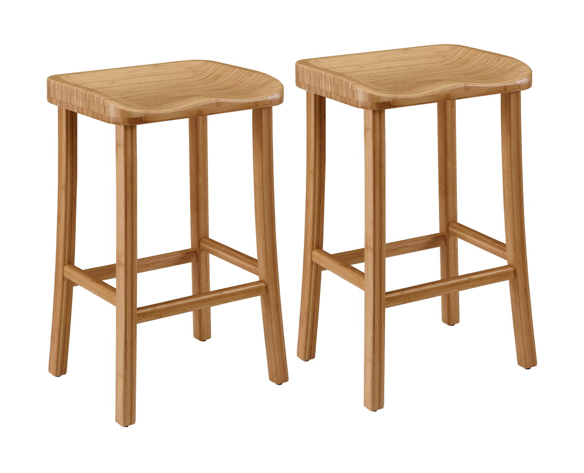 Tulip Bar Height Stool, Caramelized, (Set of 2), Counter & Bar Stool by Greenington, 18" length x 14" width x 30" height View 1
