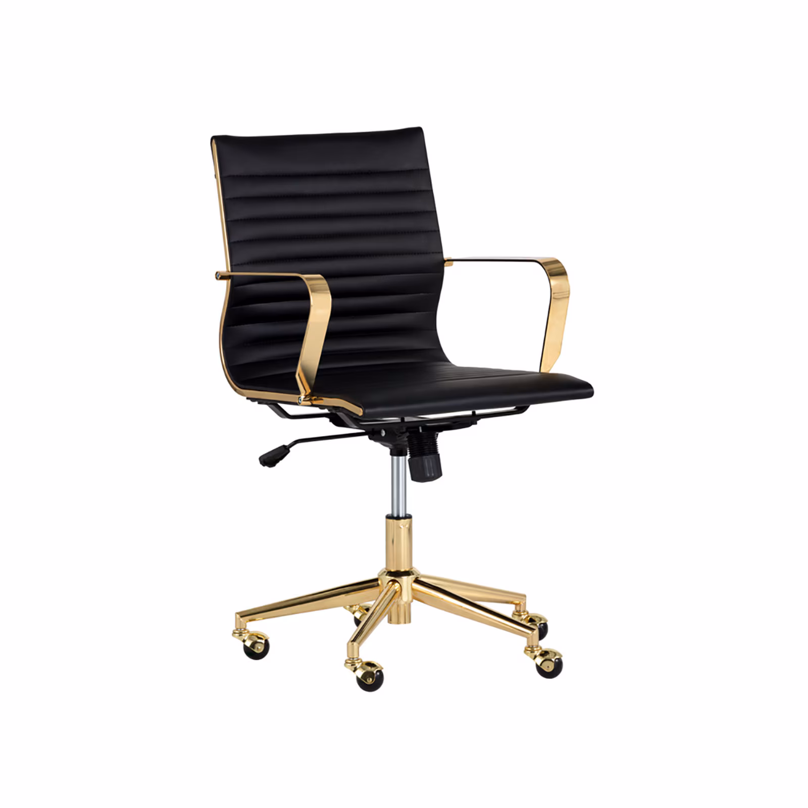 Online Designer Other Sunpan 38" Jessica Black Faux Leather Office Chair