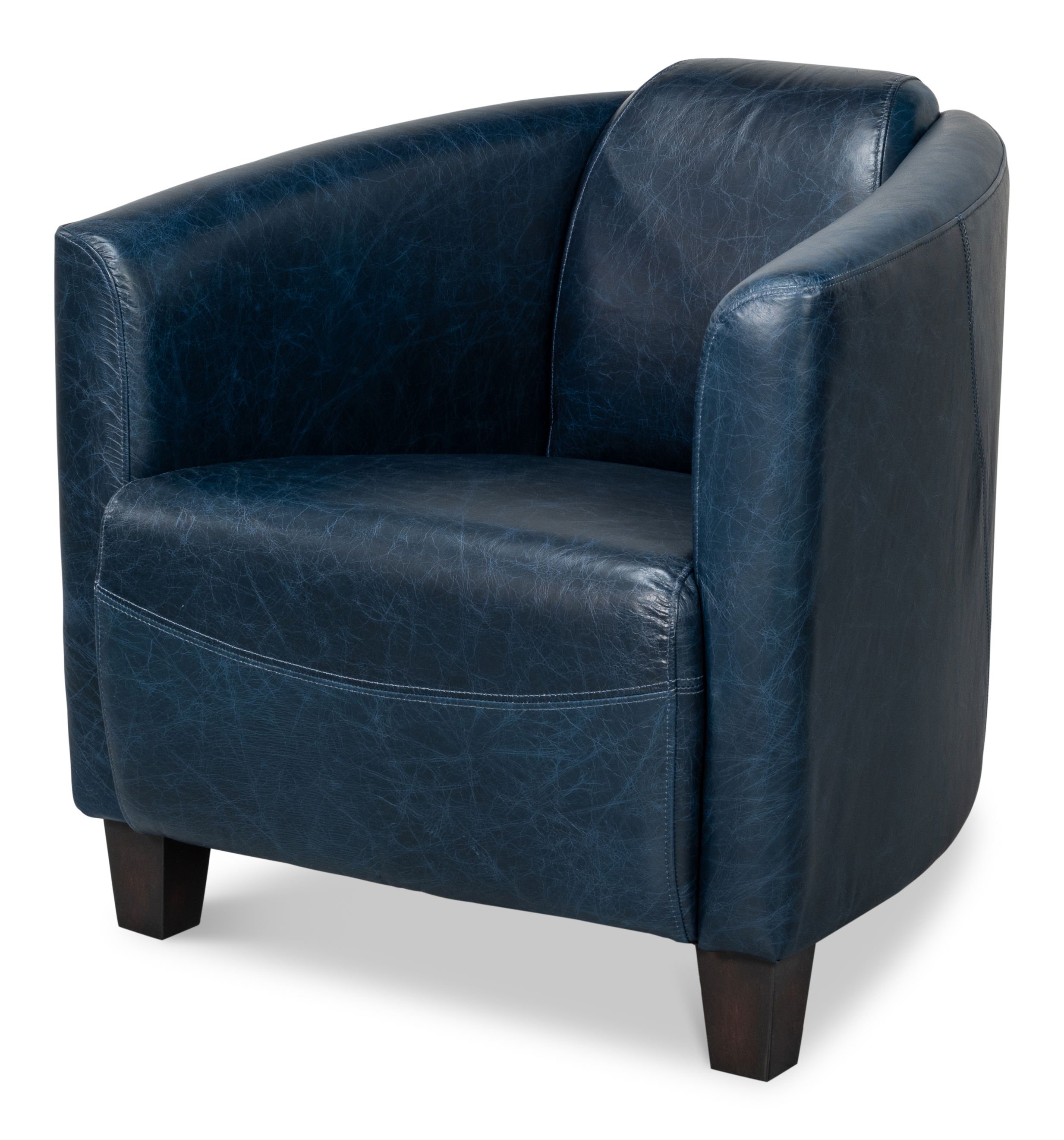 Mandy Arm Chair, Chateau Blue, Seating by Sarreid, 28" length x 33" width x 28" height View 1