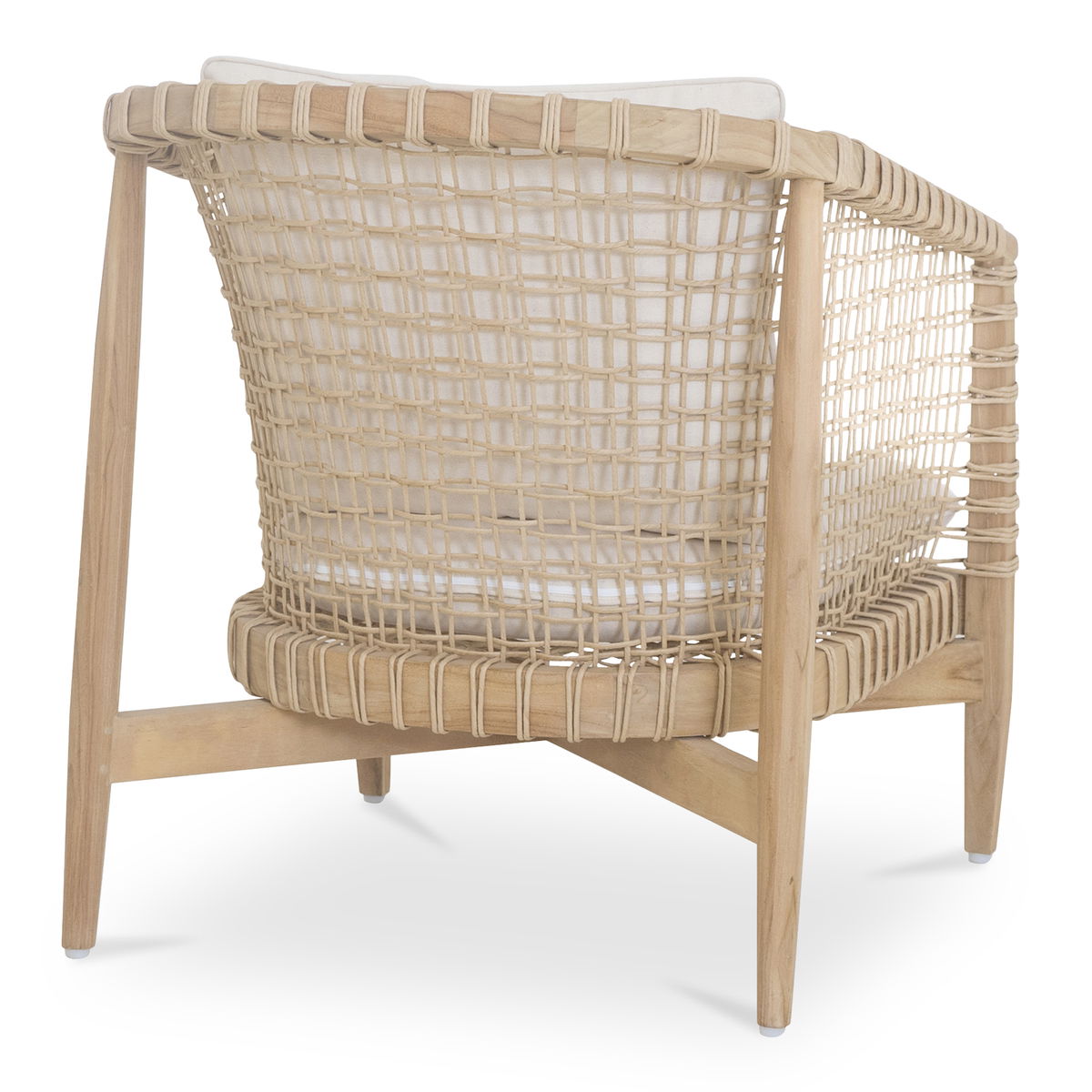 Kuna Outdoor Lounge Chair White, Outdoor Chair by Moe's Home, 2'3.5" width x 2'8" height x 2'6" depth View 3