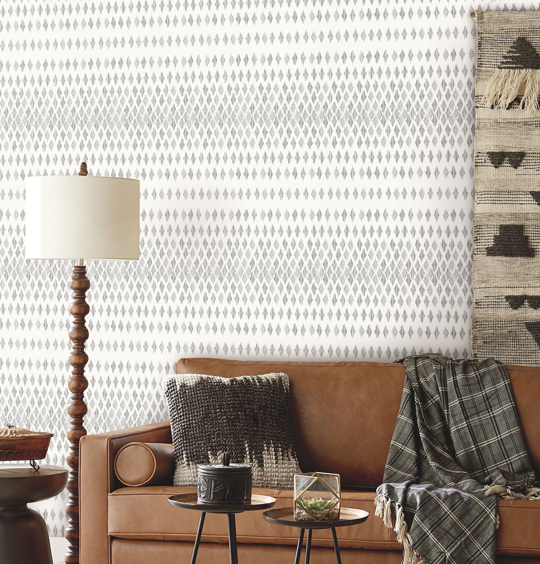 Diamond Ombre Black & White Wallpaper large image 