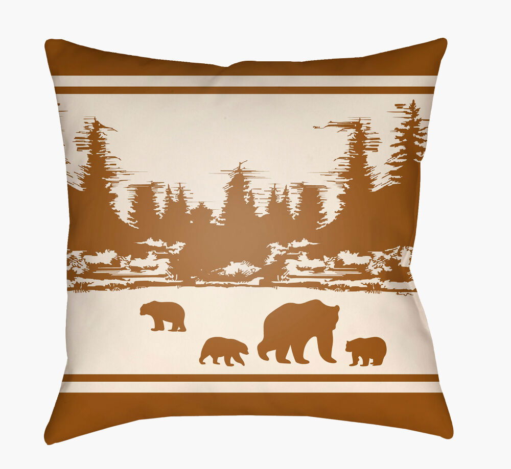 Lodge Cabin Accent Pillow, Decorative Pillow by Surya, 16" length x 16" width