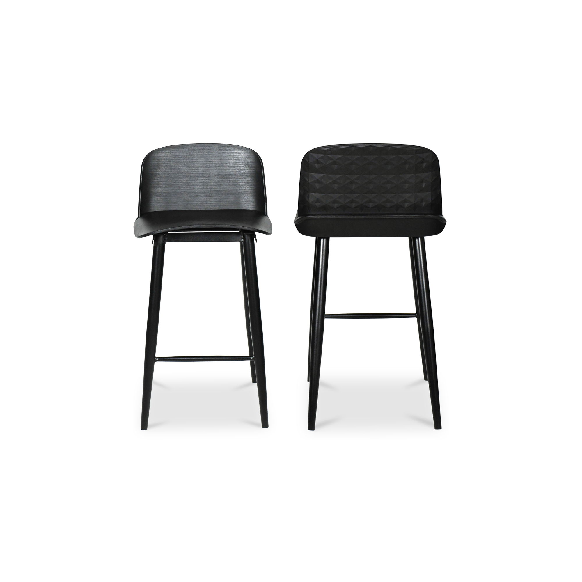 Looey Counter Stool Black - Set Of Two, Counter & Bar Stool by Moe's Home, 18" width x 34" height x 20" depth View 3