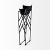 Direttore Backless 44.1in Seat Bar Stool | Black Leather with Black Iron, Counter & Bar Stool by Mercana, 19.3" length x 20" width x 44.1" height thumbnail 6