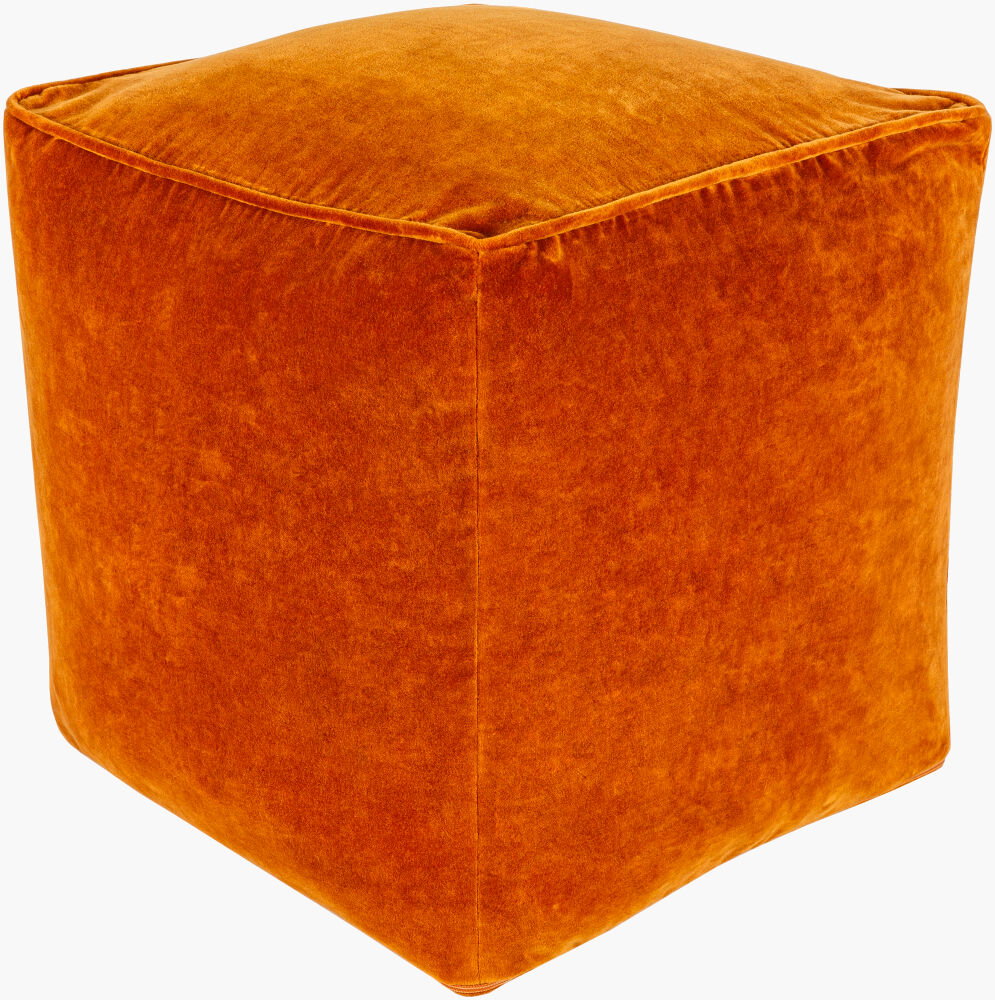 Cotton Velvet Pouf, Ottoman by Surya, 16" width x 16" height