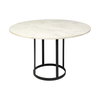 Tanner 48' Round Pedestal Dining Table | Modern | White Marble & Black Metal | Seats 4, by Mercana, 48" length x 48" width x 30" height thumbnail 1