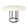 Tanner II 48' Round White Marble Top Black Metal Base Dining Table, by Mercana, 48" length x 48" width x 30" height thumbnail 1