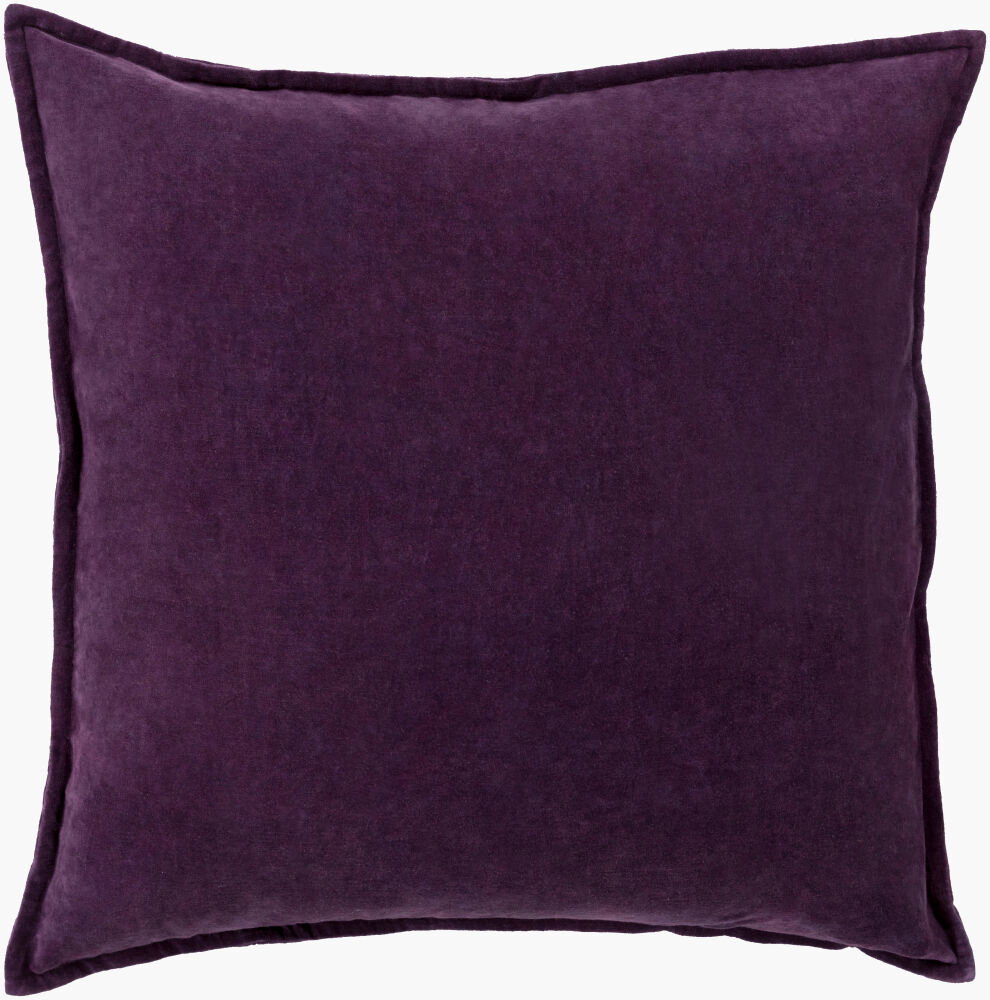 Cotton Velvet Accent Pillow Poly, Decorative Pillow by Surya, 22" length x 22" width