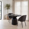 Shannon Contoured Back Dining Side Chair | Gray Fabric with Metal, Dining Chair by Mercana, 22.5" length x 22.75" width x 31.5" height thumbnail 5