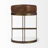 Hollyfield Cognac Brown Leather Seat Gold Metal Base Counter Stool, Counter & Bar Stool by Mercana, 20.5" length x 19.7" width x 28.7" height thumbnail 4