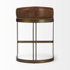 Hollyfield Low Back 24.75in Seat Counter Stool | Cognac Brown Leather, Counter & Bar Stool by Mercana, 20.5" length x 19.7" width x 28.7" height thumbnail 4