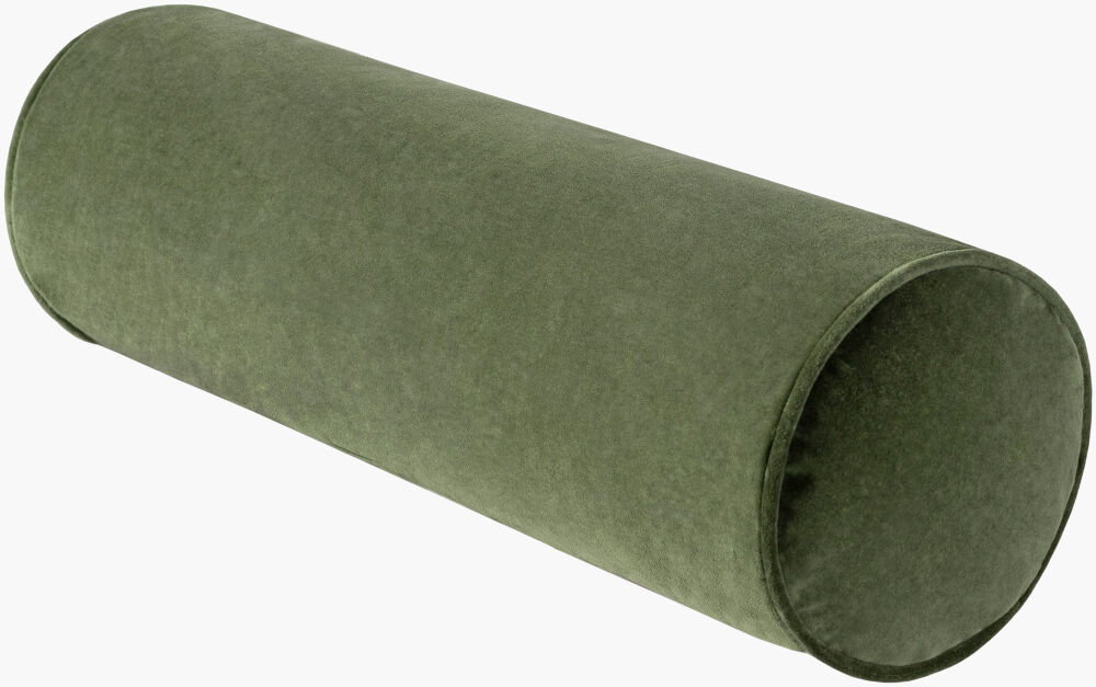 Cotton Velvet Bolster Pillow, Decorative Pillow by Surya, 7" length x 21" width