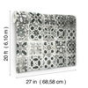 Encaustic Tile Black Peel & Stick Wallpaper thumbnail 4