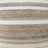 Aahana  White/Taupe/Gray Striped Hemp and Cotton Pouf thumbnail 8