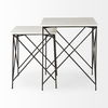 Lorlei 20.0L x 20.0W x 23.8H White Marble Top with Gray Iron Legs End and Side Table, Side & End Table by Mercana, 20" length x 20" width x 24" height thumbnail 5