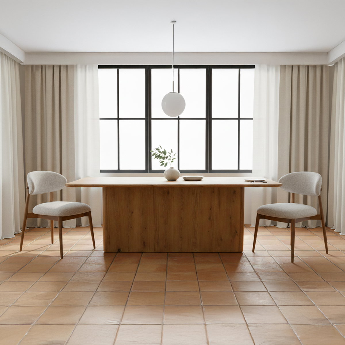 Ellie Dining Chair Oatmeal, by Moe's Home, 20.5" width x 32" height x 20.5" depth View 7