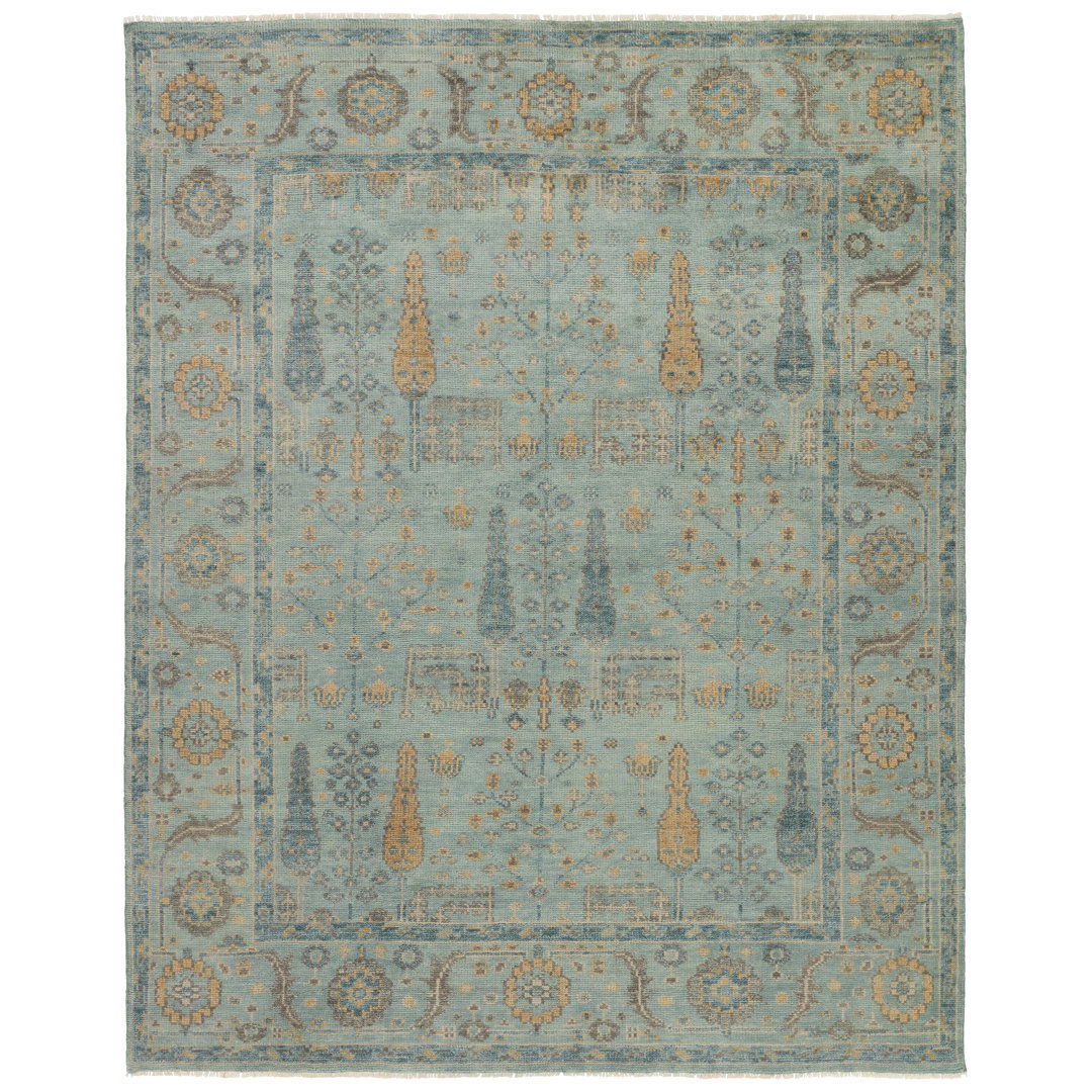 Jaipur Living Rehema SLN22 Handknotted Floral Blue Area Rug (8'6'x11'6') large image 
